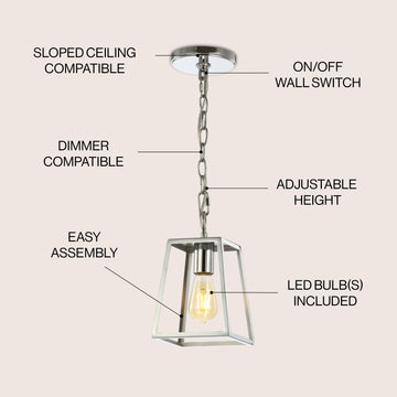Ira 6.25" Adjustable Drop Metal LED Pendant - JONATHAN Y